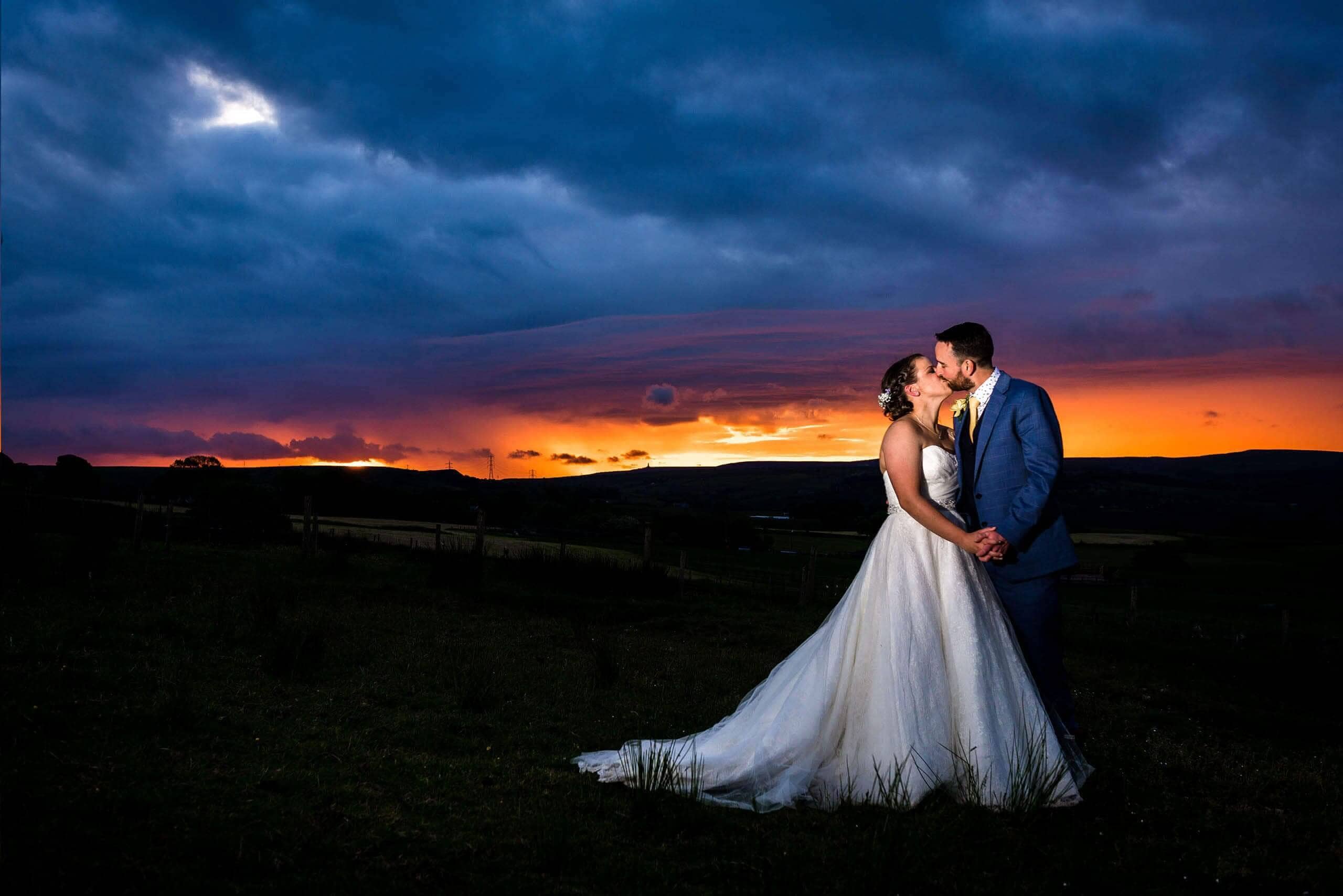 Wedding photoshoot in sunset